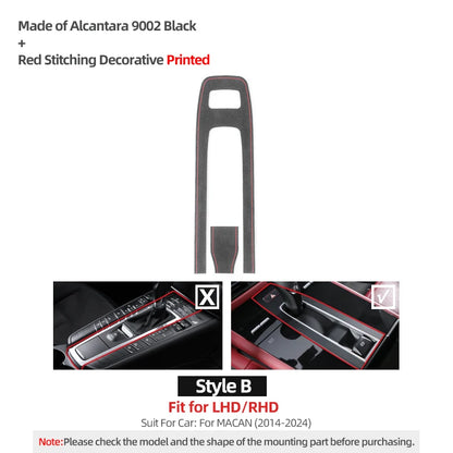 For Porsche Macan 2014-2024 Made of Alcantara Center Console Gear Shifter Panel Trim Sticker Car Interior Tuning Accessories