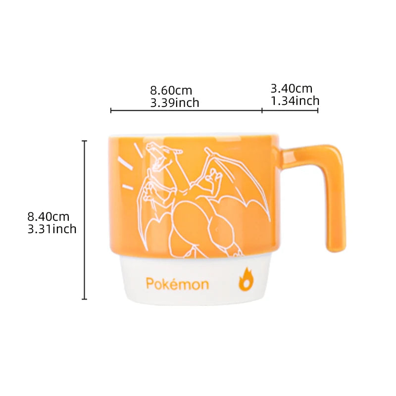 Pokémon Licensed Cartoon Ceramic Mugs Stackable Coffee Milk Tea Cups Kids Coffee Cups Breakfast Milk Juice Cup
