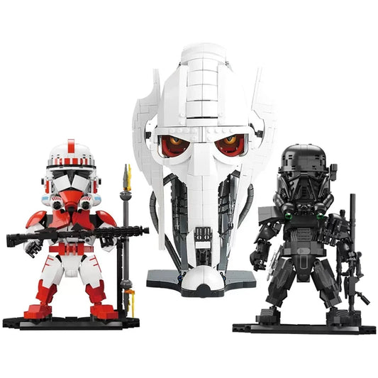 MOC Star Movie Action Figures General Grievous Helmet and Shock Trooper Soldier Model  Sets Building Blocks Toys For Adult Gift