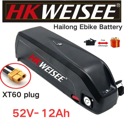 For Hailong 36V 48V 52V 15Ah 20Ah Battery For Bafang BBS02 BBS03 BBSHD Motor Hailong Battery Powerful and Long-Lasting Power