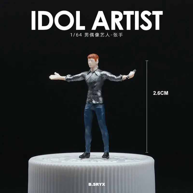 1/64 Scale Figure Band Singer Model  Resin  Miniature Figures Diorama Minifigures Garage Scenes DIY Craft Toys Collectible