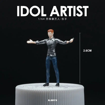 1/64 Scale Figure Band Singer Model  Resin  Miniature Figures Diorama Minifigures Garage Scenes DIY Craft Toys Collectible