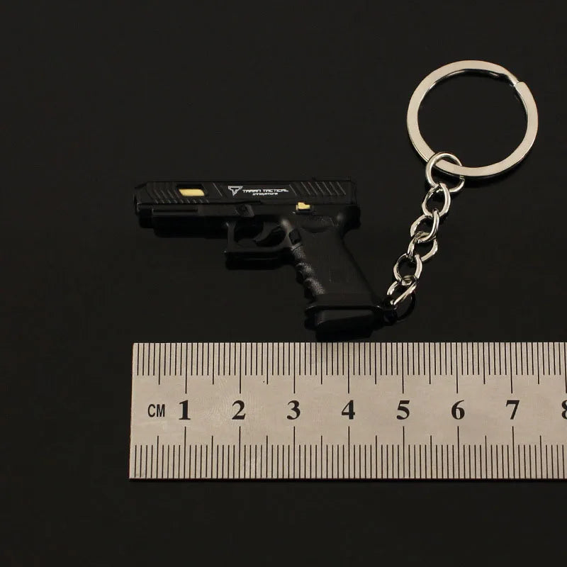 5cm Mini Gun Model Keychain TtiG34 Model Jewelry Metal Pendant Key Chain Chaveiro Bag Car Key Holders Gift For Kids Men