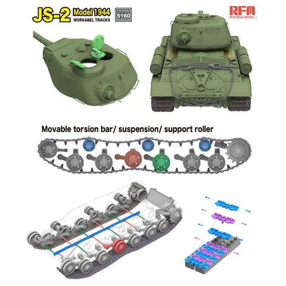 Model 1944 Heavy Tank RYE FIELD 5160 1/35 Soviet JS-2  [Workable Tracks] Military Model Kit