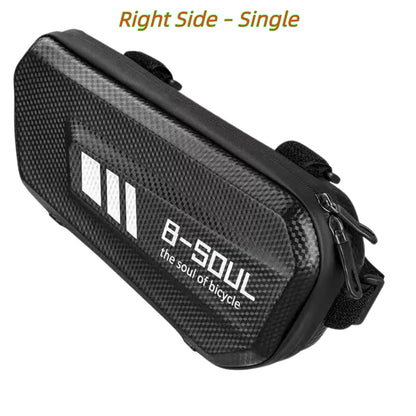 EVA Motorcycle Side Bag – Textured Carbon Look, Splash-Proof Universal Saddlebag for Most Bikes, Large Capacity Storage