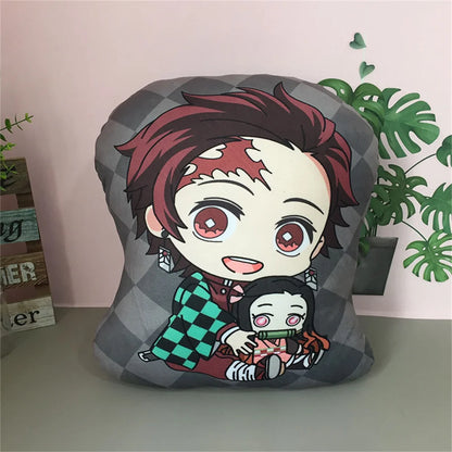 Demon Slayer 10cm Pillow Keychain Boys Girls Creative Charm Bag Pendant Children Toys Cartoon Plush Keychain Memorial Gift