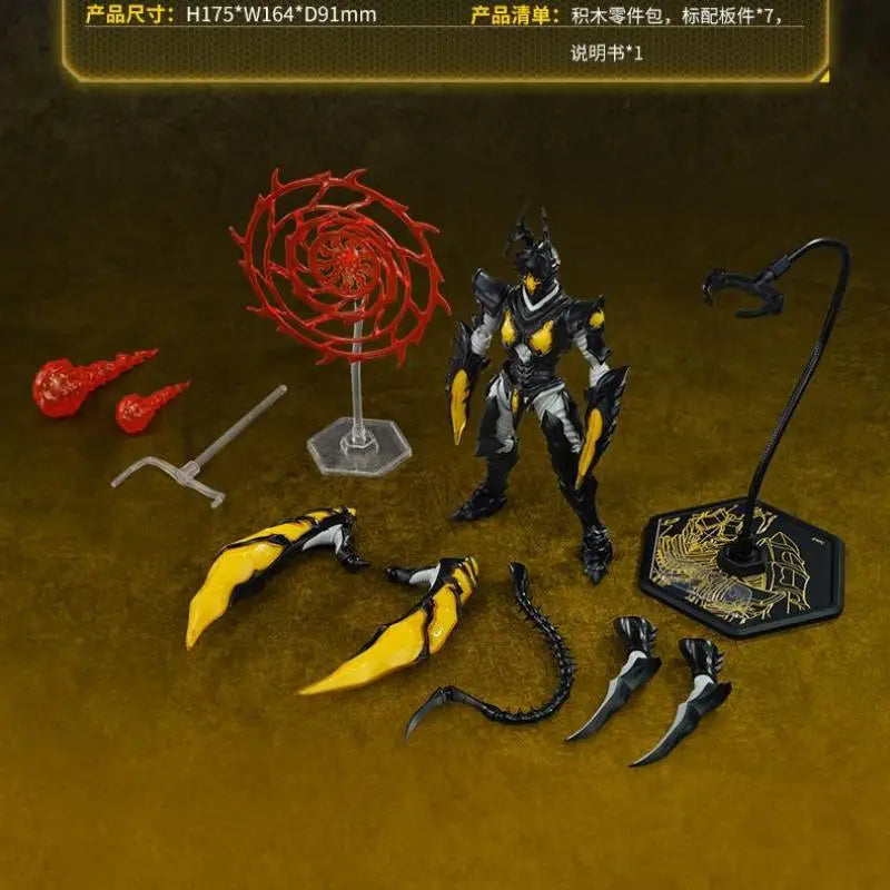 Original Keeppley Ultraman Ultra Kaiju Series Hyper Zetton Action Figures Assembled Movable Models Toys Collection Dolls Gift