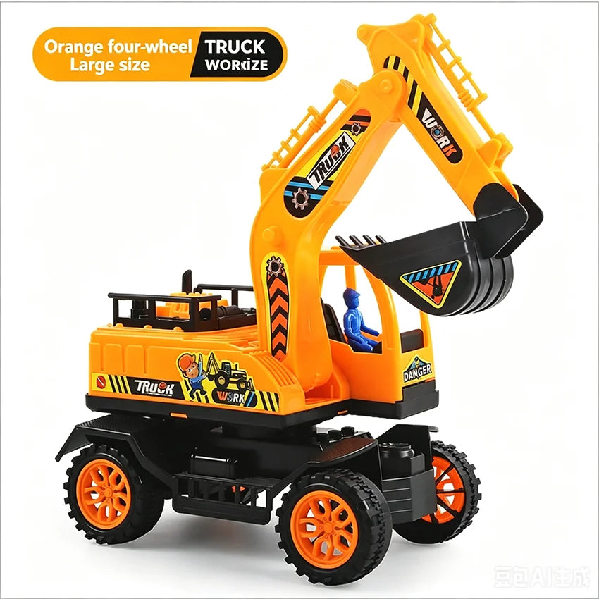 Large-Scale Boys Excavator Toy Car Inertia Baby Engineering Vehicle Digging Machine Model Children's Playset