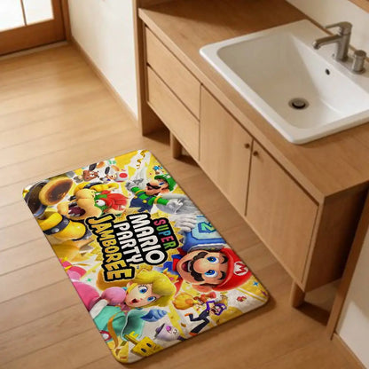 Game M-marioes Cartoon Bathroom Mat Anti-slip Absorb Water Long Strip Cushion Bedroon Mat Welcome Doormat