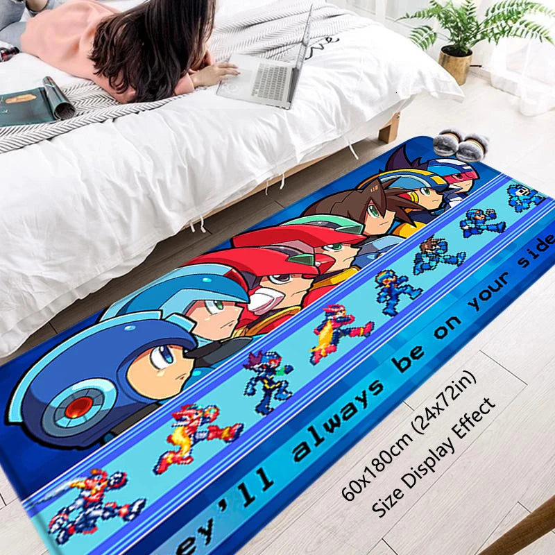 Interior Floor Mat Doormat Mega Man X8 Rockman Non-slip Foot Rug for Entryway Kitchen Carpet Bedroom Bedside Mats Home Decor