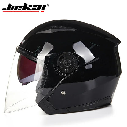 JIEKAI -512 Motorcycle double lens half helmet Cascos Para Moto Racing helmets ABS Helmet Moto Casque for Women/Men Casco Moto