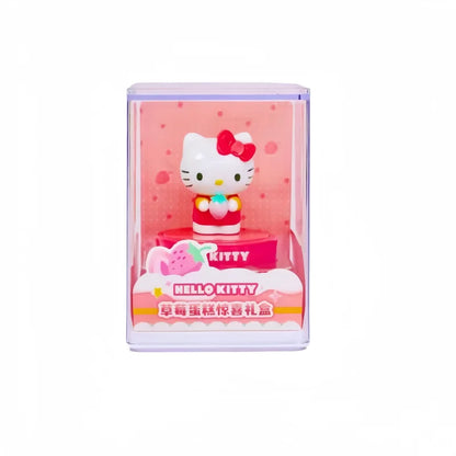 Sanrio Strawberry Cake Surprise Gift Box Series Hello Kitty Kuromi Dolls Figures Desktop Model Ornament Toy Gift