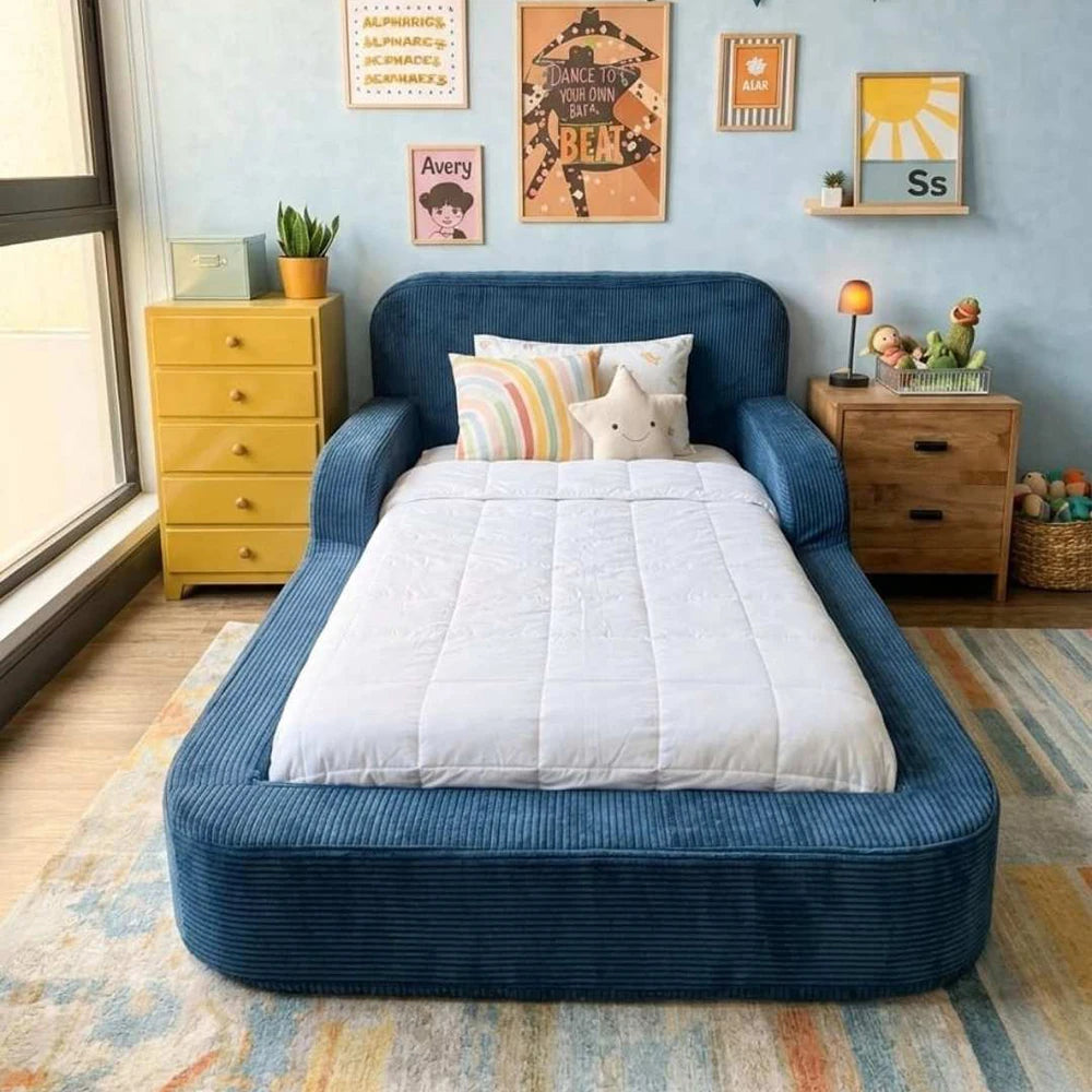 Hot Sale Montessori Foam Floor Bed for Children Bedroom Furniture Safe Kids Soft Frame Beds With Sponge Mattress Pre-Assembled