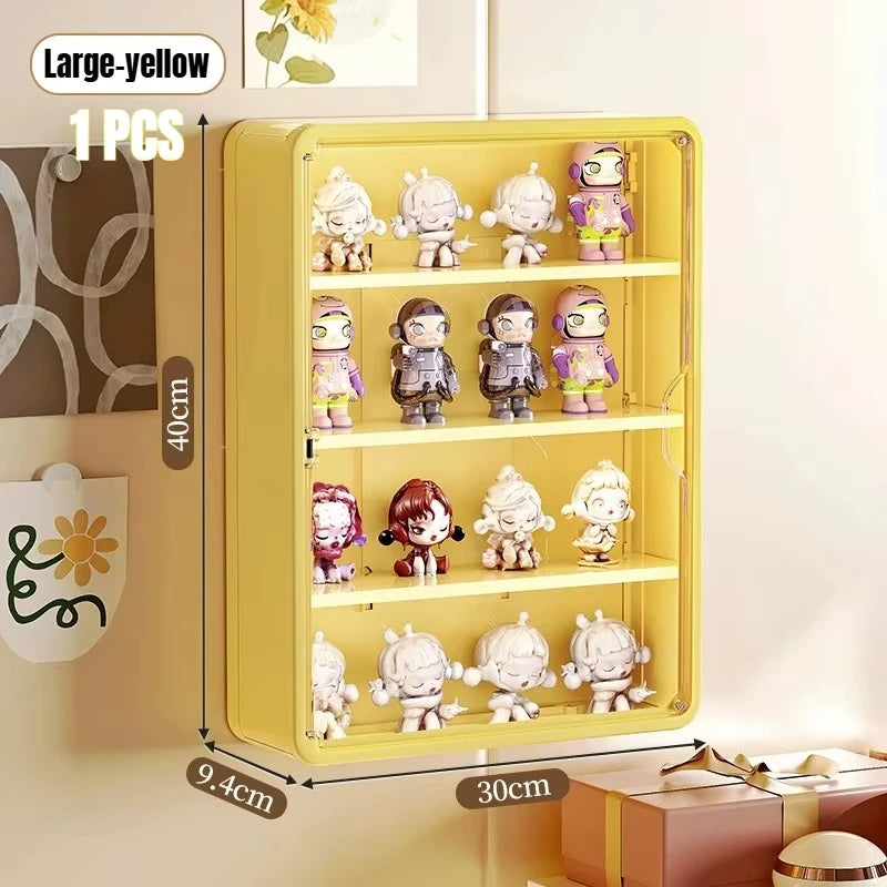 Wall Mounted Storage Box For Action Figures Magnetic Suction Display Rack Organizer for Blind Box Toy Dustproof Doll Storage Box