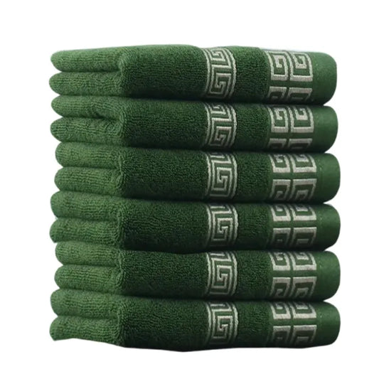 1/4/6PCS 100% Cotton Green Towels Set 34x74cm 70x140cm Embroidered Hotel Bath Towels For Adult Quick-Dry Thicken Soft Face Towel