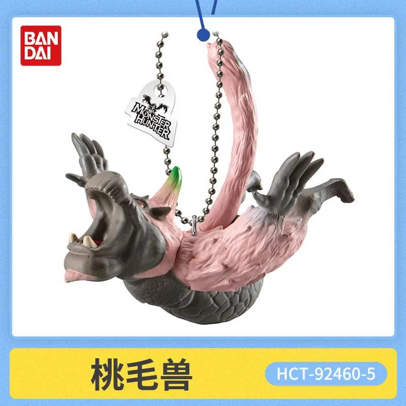 Bandai Capcom Monster Hunter Rathalos Pvc Figure Keychain Backpack Bag Pendant Collectible Hanging Charm For Adult Collectors