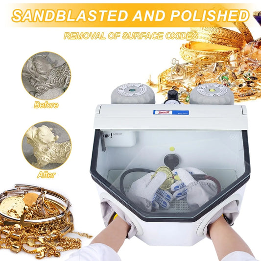 Dent Twin-Pen Sandblaster Dental Air Prophy Polisher Sandblasting Machine Lab Equipment jewelry Air Sand Blasting Tools