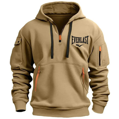 2026 Latest Men's Printed Hoodie Casual Retro Sports Pullover Harajuku Zipper Long Sleeved Multi Pocket Casual Loose Jacket
