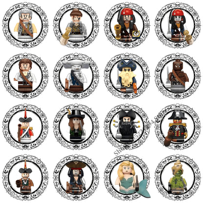 Pirates of the Caribbean building blocks toys Jack Sparrow William Turner Elizabeth Swann MINI brick toys Assemble toys gifts
