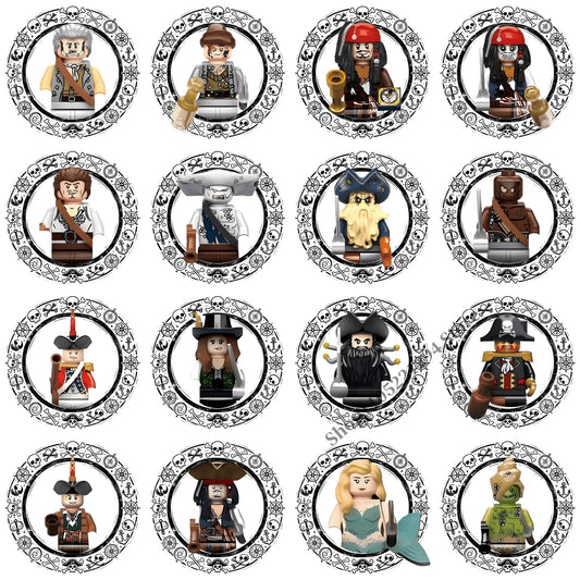 Pirates of the Caribbean building blocks toys Jack Sparrow William Turner Elizabeth Swann MINI brick toys Assemble toys gifts
