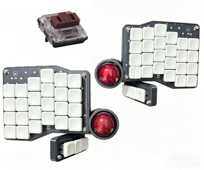 Low Profile Crosses Split Keyboard 3x5/3x6 Trackball Screen Wired/wireless Game Keyboard Hotswap QMK Kailh Choc Switch Teclado