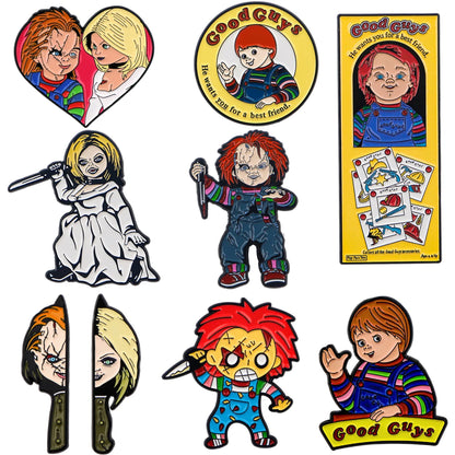 Good Guys Enamel Pin Horror Movie Badges on Backpack Brooches For Women Lapel Pin Halloween Jewelry Cosplay Accessories Gifts