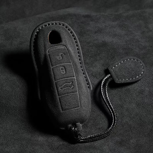Car Key Case Leather Cover Shell For Porsche Panamera Spyder Carrera Macan Cayman Cayenne 911 970 981 991 Fob Car Accessories
