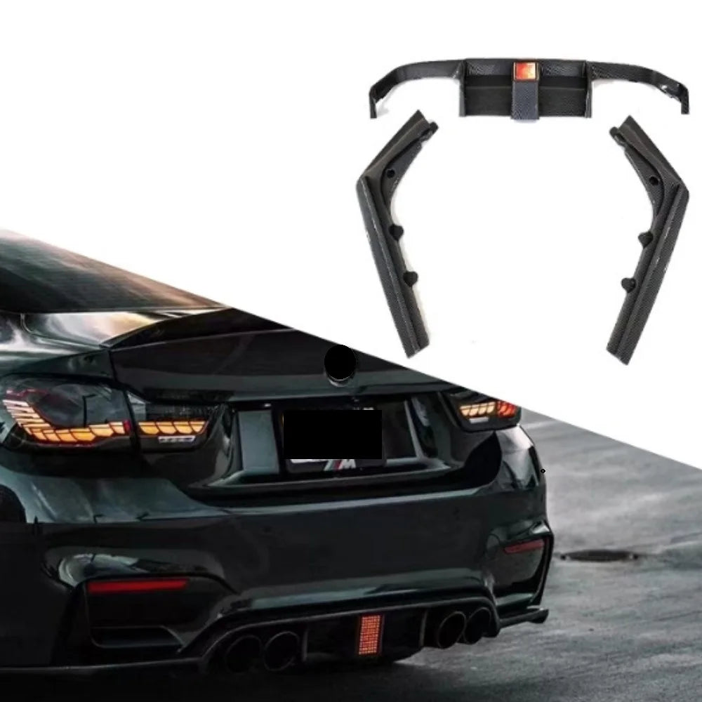 LED Rear Bumper Diffuser Lip PP CAR Accessories For BMW M4 F82 F80 M3 2015-2020