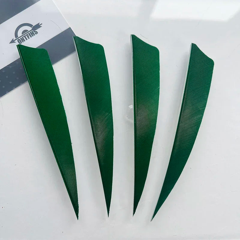 ONTFIHS 50PCS Archery Fletching RW 4" Shield Arrow Feathers with Natural Turkey Feathers