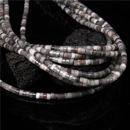 New Fashion Flat Disc Round Stone Bead 4x2MM Quartzs Imperial Agat Jaspers Loose Spacer Heishi Beads Jewelry Diy Accessories