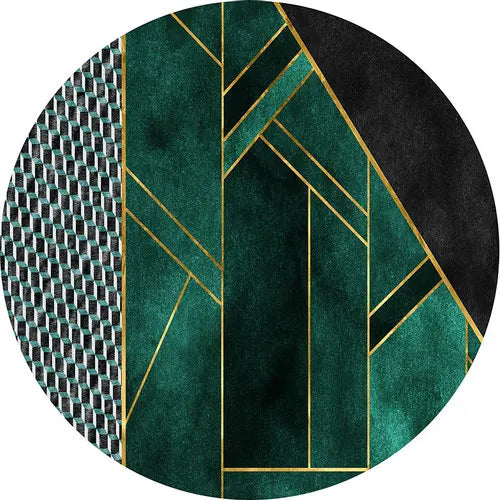 New Chinese Style Round Carpets for Living Room Home Decor Anti-Slip Floor Mat Bedroom Bedside Rug Art Studio Large Area Carpet