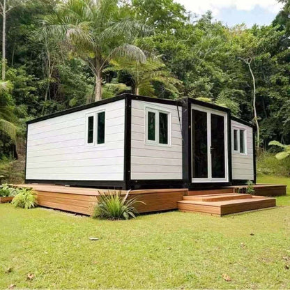 Hot Sale Mobile Tiny Home Forest Cabin Warehouse Barn Prefab House Expandable Steel Container House Sunroom Garden Rooms
