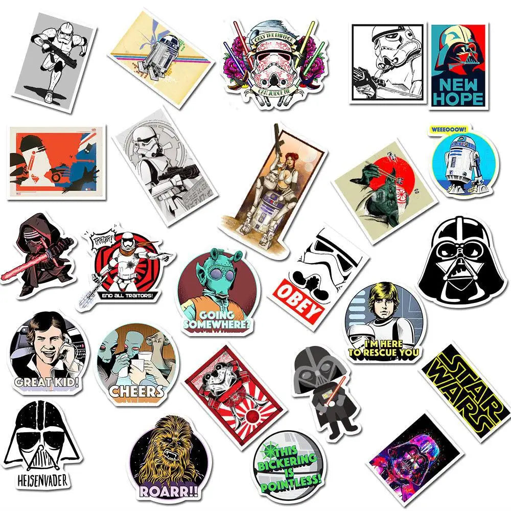 Star Wars 50 PCS Cartoon Sticker DIY Diary Laptop Luggage Skateboard Graffiti Decals Fun for Kid Toys BirthdayGift