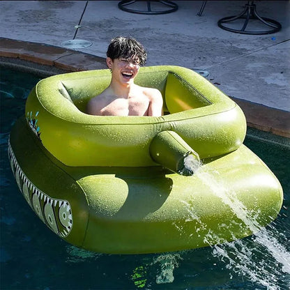 Big Size Summer Giant Tank With Watergun Inflatable  Games Adults Seats Toys Floating Truck Pool Floats Water Spray Beach Party