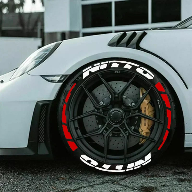 NITTO Tire Lettering Sticker 1.06'' Font Tall For 14''-22 Wheels With Transfer Film Permanent Car Tire Decals Waterproof