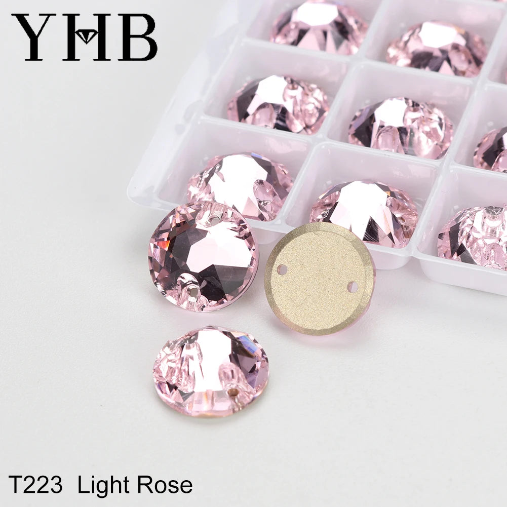 YHB Top Quality XIRIUS Glass Crystal AB Moonlight Sewing Stones Flatback Sew on Rhinestones For Garment Clothes Bags