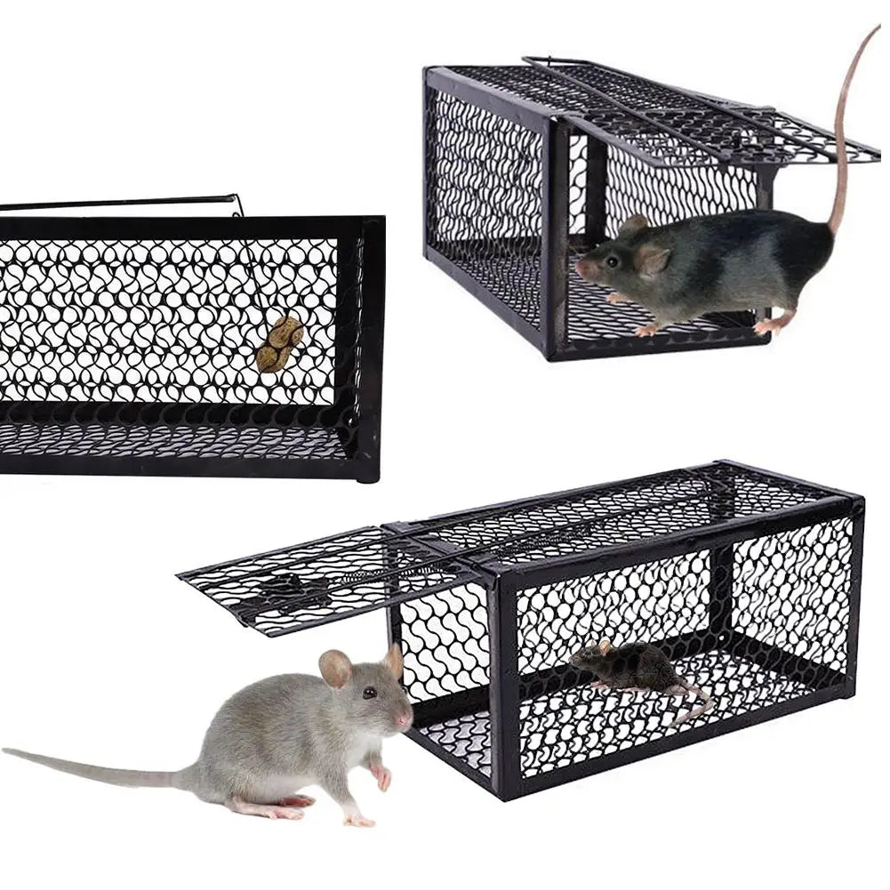 Household Metal Mousetrap Self-locking Mousetrap Safe Firm Iron Net Household Mouse Catcher Indoor Outdoor Rat Trap Rat Cage