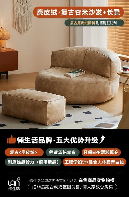 LSLeather Nordic Living Room Sofa Luxury Modern Cute Puff Couch Living Room Nordic Recliner Woonkamerbanken Living Room Furnitur