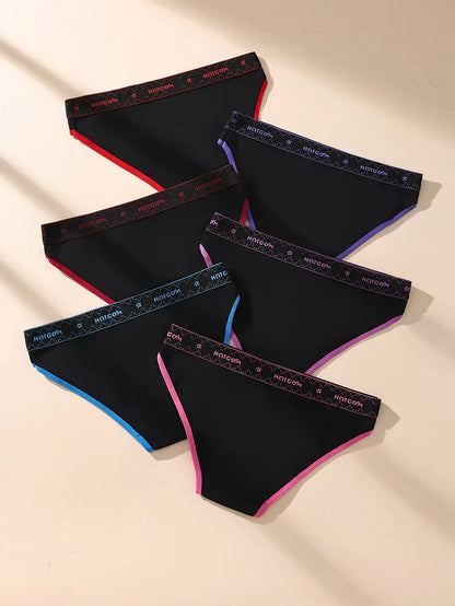 6Pcs Sexy Women Panties Soft Cotton Underpants Black Underwear Girls Briefs Female Breathable Stretch Panty Female Lingerie XS-L