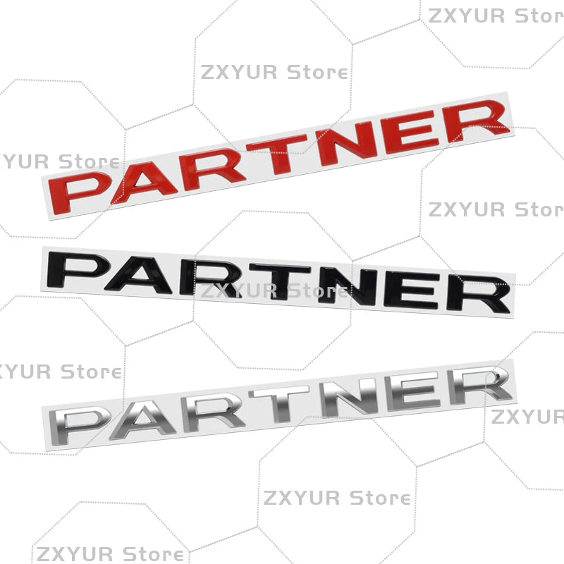 Metal For Peugeot Partner Emblem Camper Cargo Van Car Sticker Letter Badge Decal Body Rear End Trunk Decor Auto Accessories