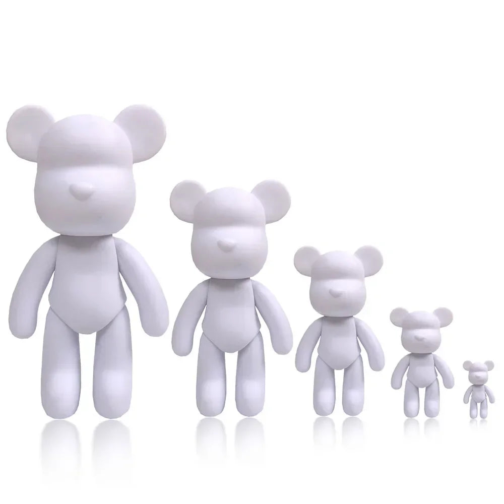DIY Fluid Bear Sculpture Handmade Bearbrick Doll Ornaments Violent Bear Graffiti Painting Parent child Toy Gift Home Decoration