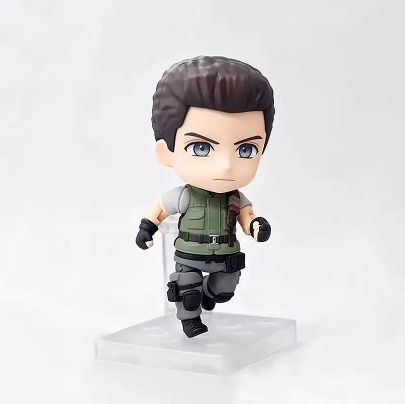 Q Version 681# Chris Redfield Resident Evil Posable Changeable Face Action Figure Exquisite Collectible Model Toy Ornament Gift