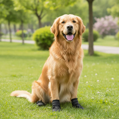 Adjustable Anti-Slip Dog Shoes Wear-Resistant Reflective Waterproof Dog Boots Comfortable Breathable Dog Foot Cover Outdoor