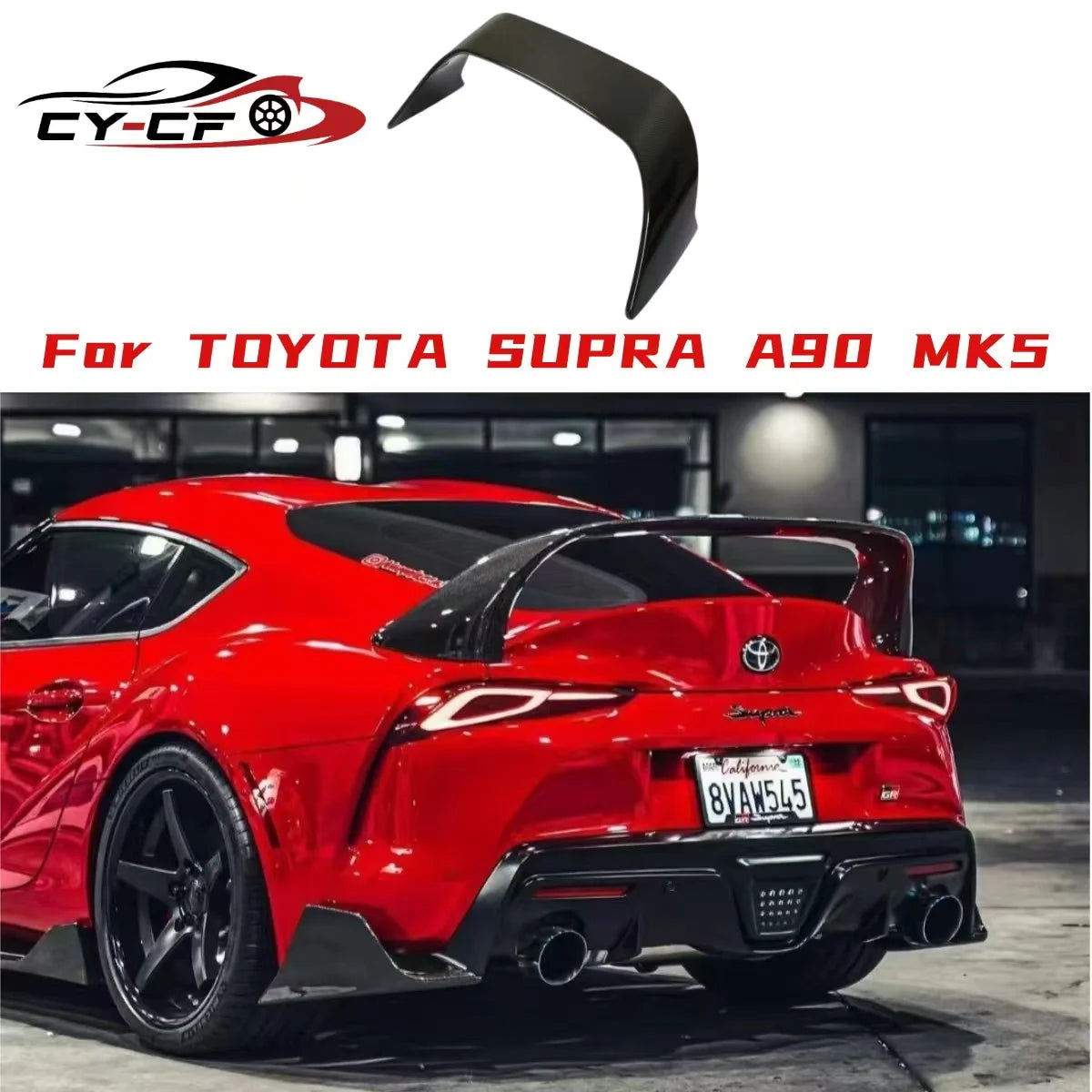 For Toyota Supra A90 A91 MK5 2019+ Spoiler Lip Diffuser Splitter Body Kit Carbon Fiber Rear Trunk Tail Wing Spoiler Guide Wing