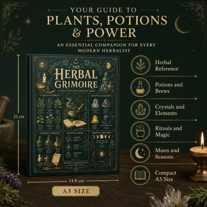 The Herbal Grimoire Guide to Plants Potions Power Natural Witchcraft Book for Beginners Herbalism Magic Rituals A5 Field Guide