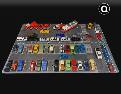 80CM 1:64 Scale Model Car Scene Mat Large Parking Lot Mat for Diecast Vehicle Scene Display Toy Mouse Pad Scene Show Toy