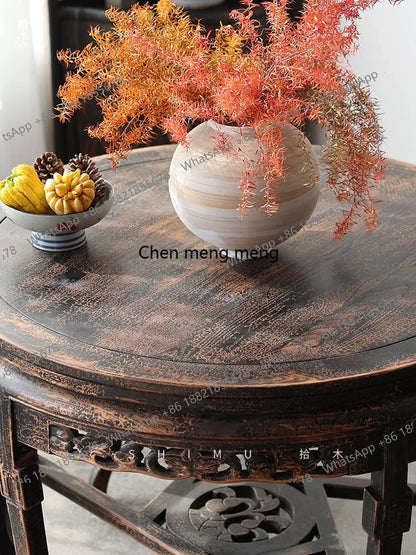 Hot sales Solid wood Chinese antique old dining table and chair combination tea round table Ming and Qing classical