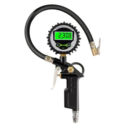 220PSI Tire Air Pressure Inflator Meter Display 0-16Bar Digital Tire Inflation Adapter LCD Digital Display Non-slip Handle