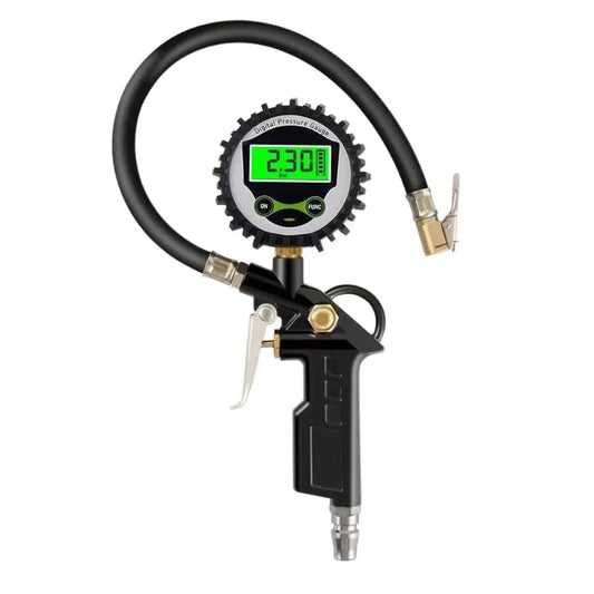 220PSI Tire Air Pressure Inflator Meter Display 0-16Bar Digital Tire Inflation Adapter LCD Digital Display Non-slip Handle