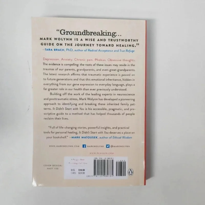 It Didn't Start with You by Mark Wolynn How Inherited Family Trauma Shapes Who We Are and How to End the Cycle Paperback Book